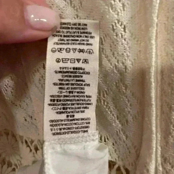 Free People Women's Ivory Lace Knit Mini Dress Size 6 - Picture 6 of 10